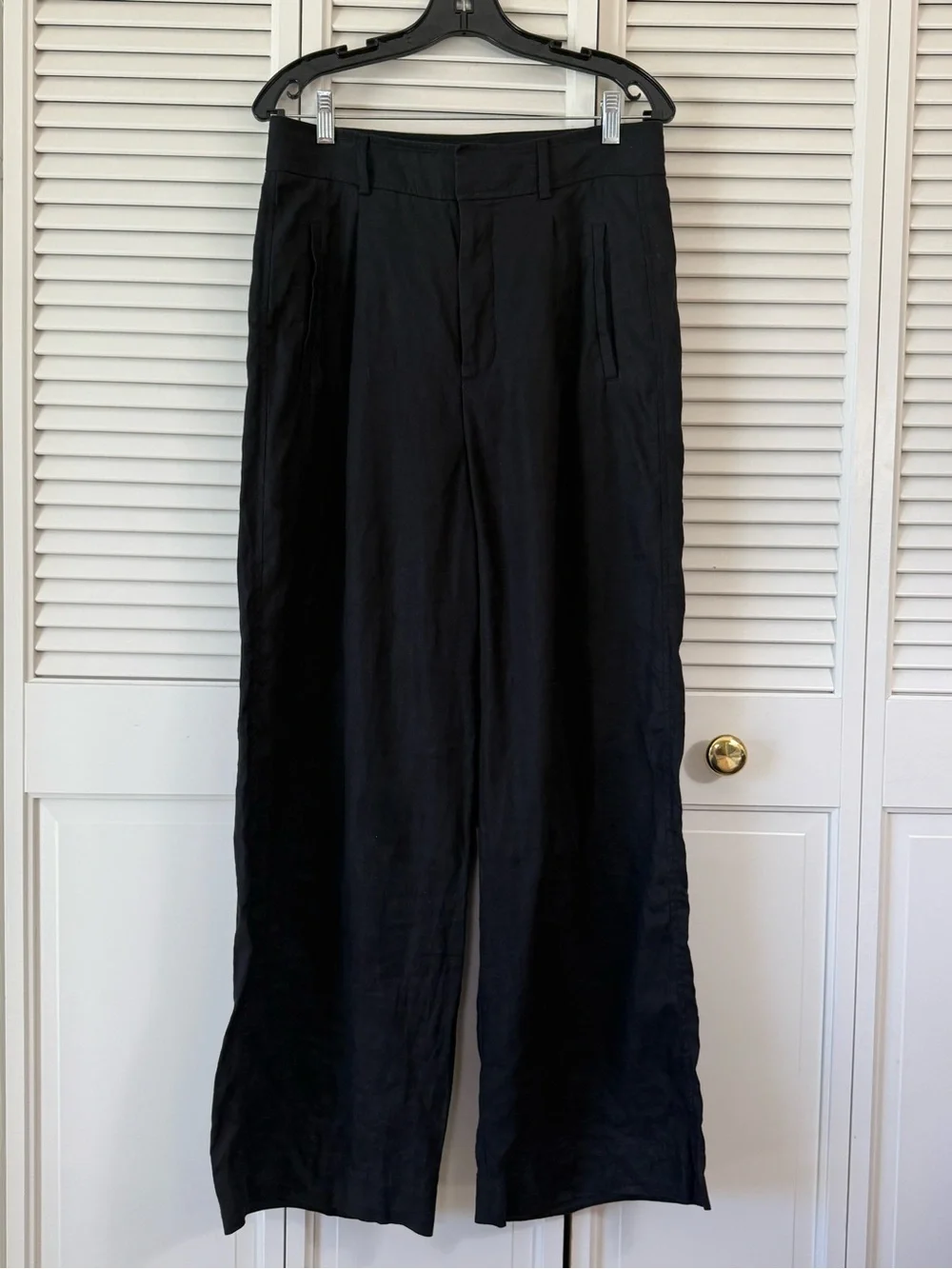 Everlane The Linen Way High Drape Pant Black Size 8 - Picture 2 of 5